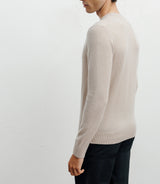 100% beige cashmere round neck sweater