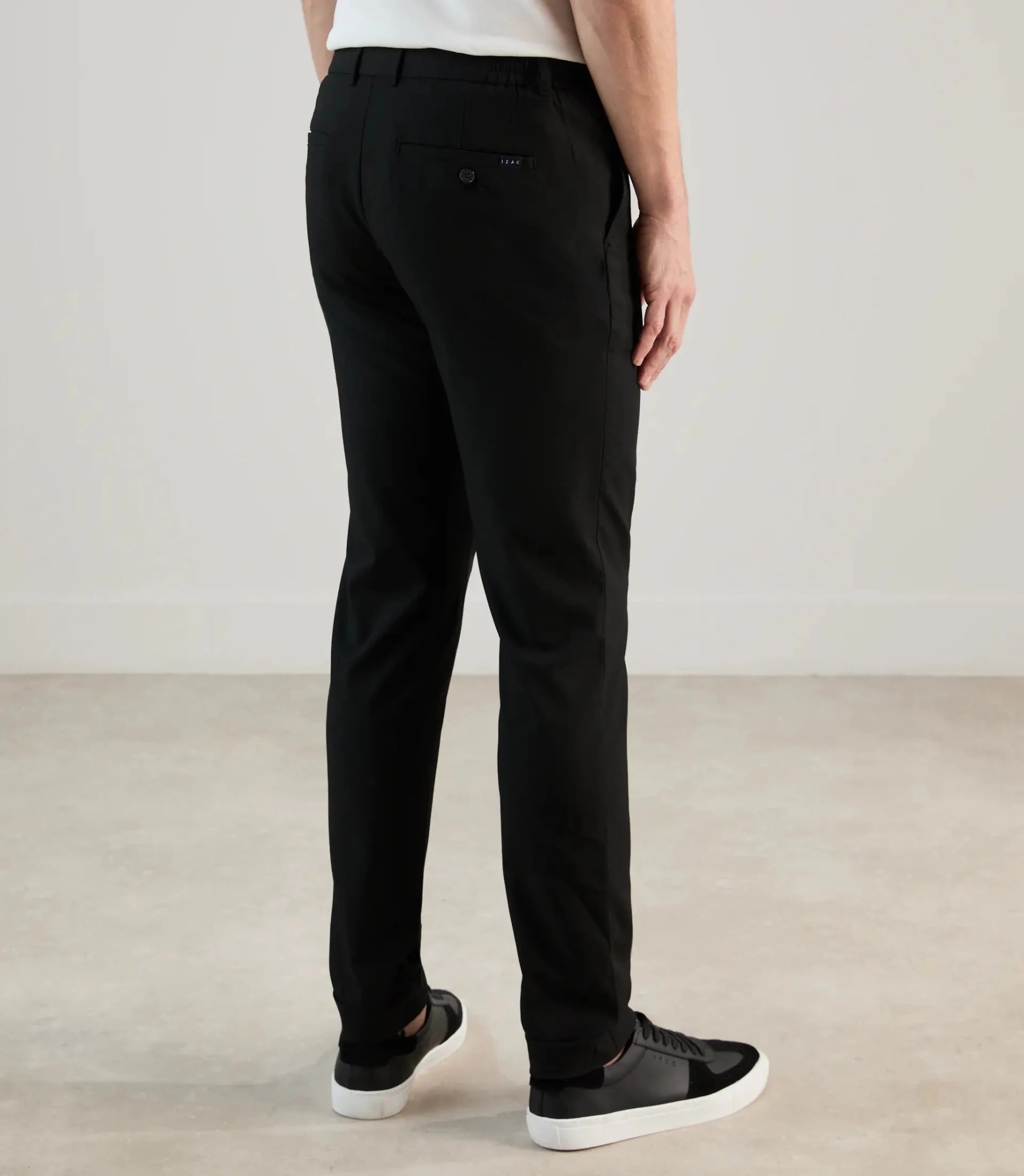 Pantalon casual élastiqué noir - IZAC