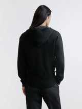 Black Half-Zip Knit Hoodie