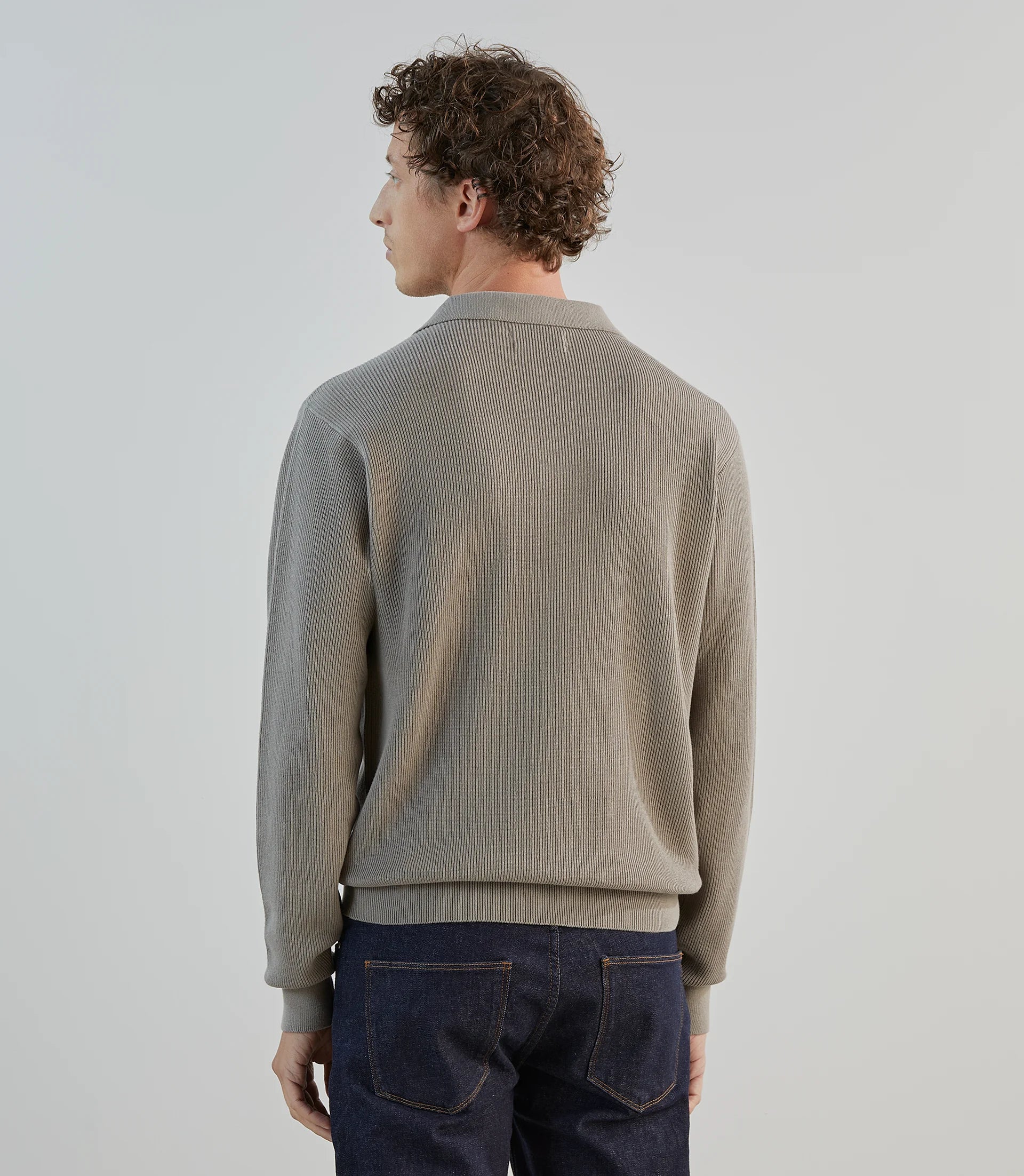 Pull col polo taupe - IZAC