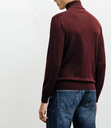 Pull col roulé bordeaux