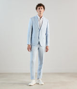 Gilet ville 100% lin bleu ciel