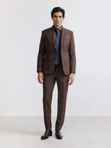 Brown 2-button wool blend suit
