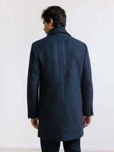 Manteau à parmenture amovible bleu denim