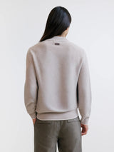 Beige zipped polo neck jumper