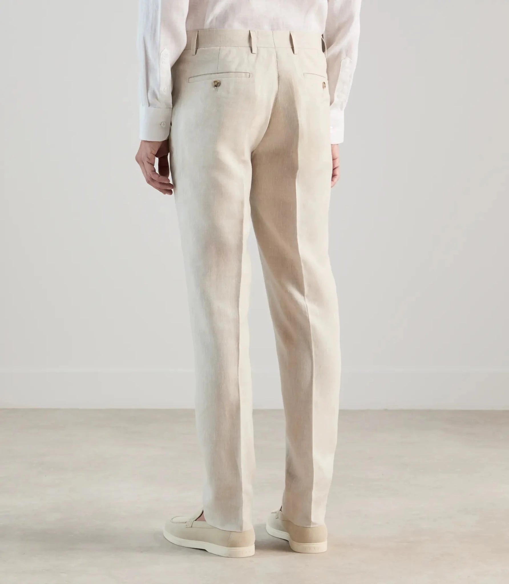 Pantalon ville 100% lin beige - IZAC