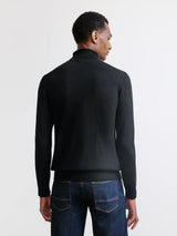 Black merino turtleneck sweater