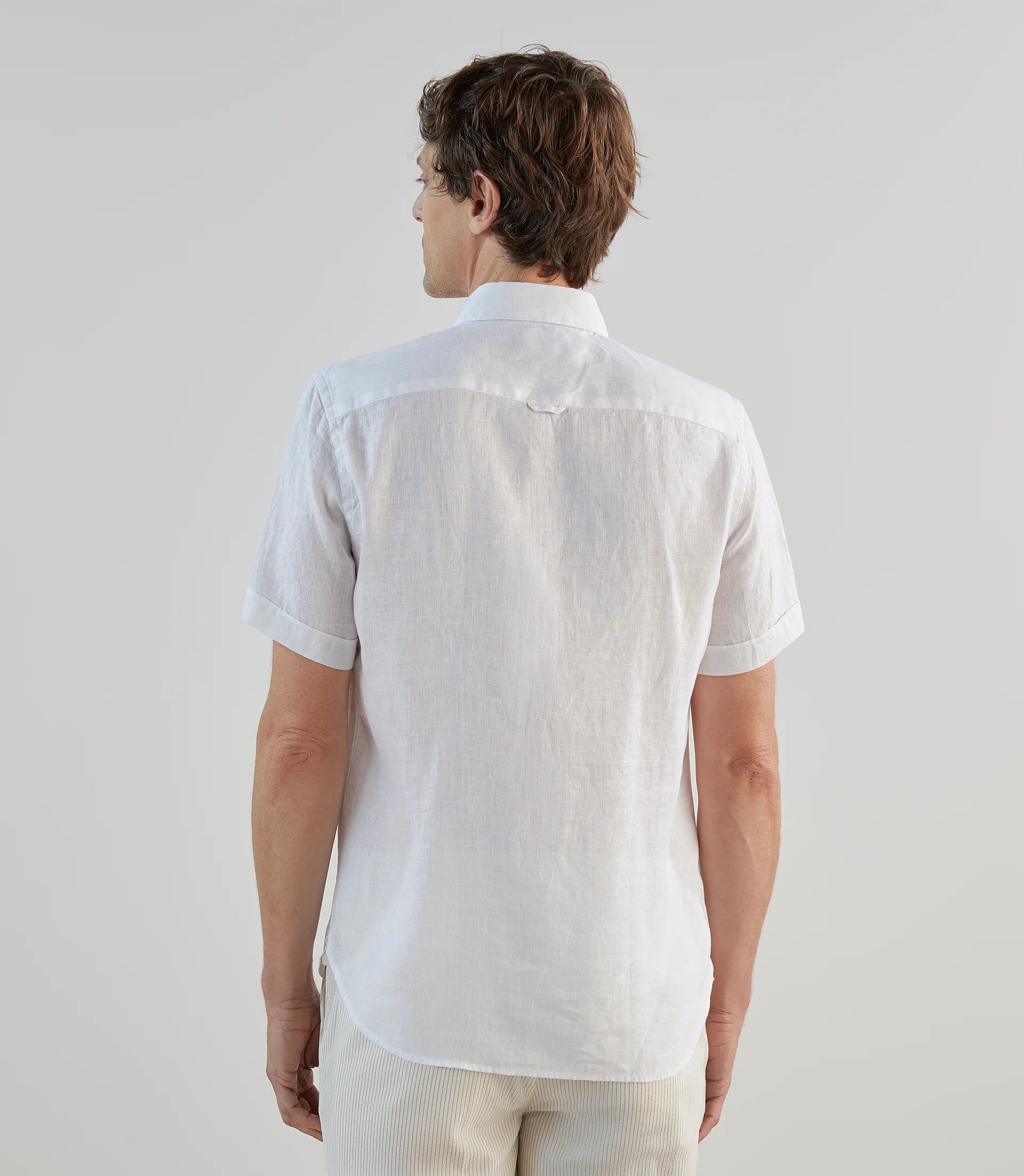 Chemise casual 100% lin blanche - IZAC