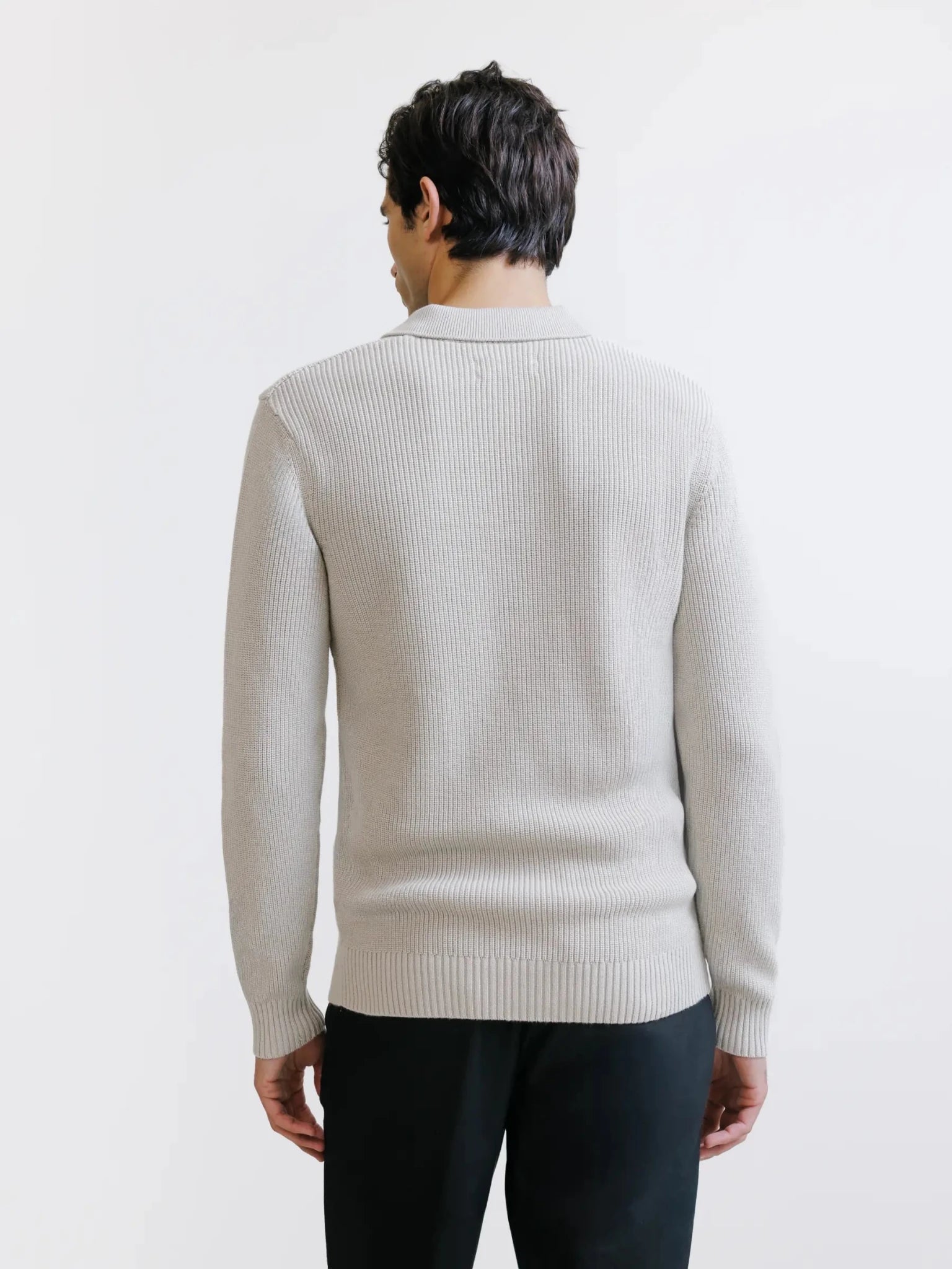 Pull col polo ouvert 1 bouton mastic - IZAC