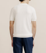 Polo col ouvert en maille écru - IZAC