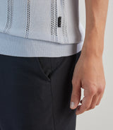Polo en maille semi - ajouré bleu ciel - IZAC
