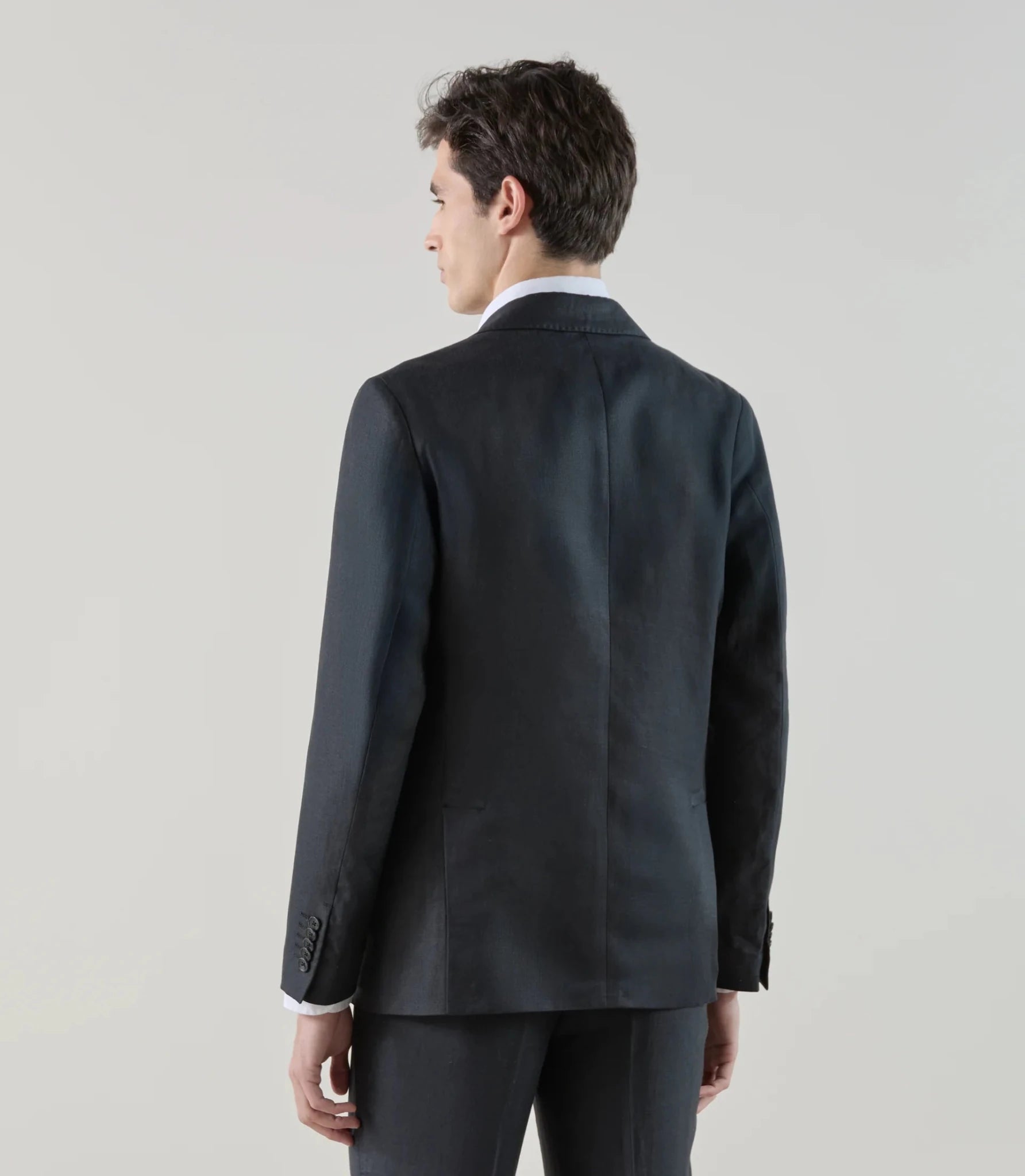 Costume 2 boutons 100% lin noir - IZAC