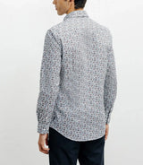 Blue floral print casual shirt