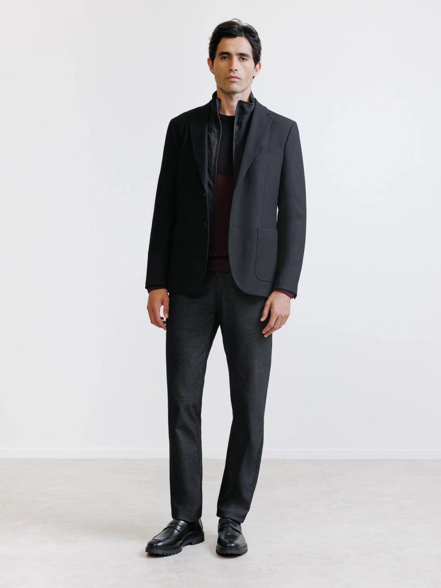 Veste en tissu armuré noire - IZAC