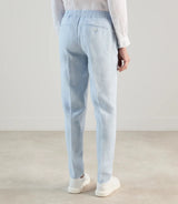 Pantalon ville 100 % lin bleu ciel - IZAC