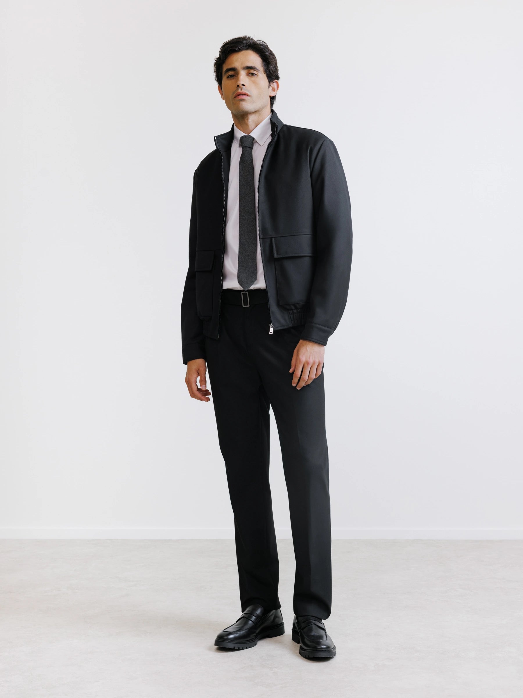 Black high-neck jacket