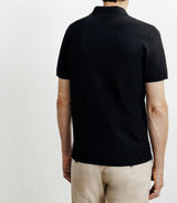 Polo col ouvert en maille noir