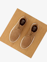Camel suede casual ankle boots