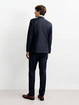 Navy double-breasted suit
