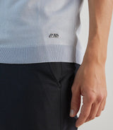 Polo col ouvert en maille bleu ciel - IZAC