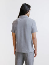 Polo en chevron gris chiné