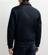 Navy shirt collar jacket