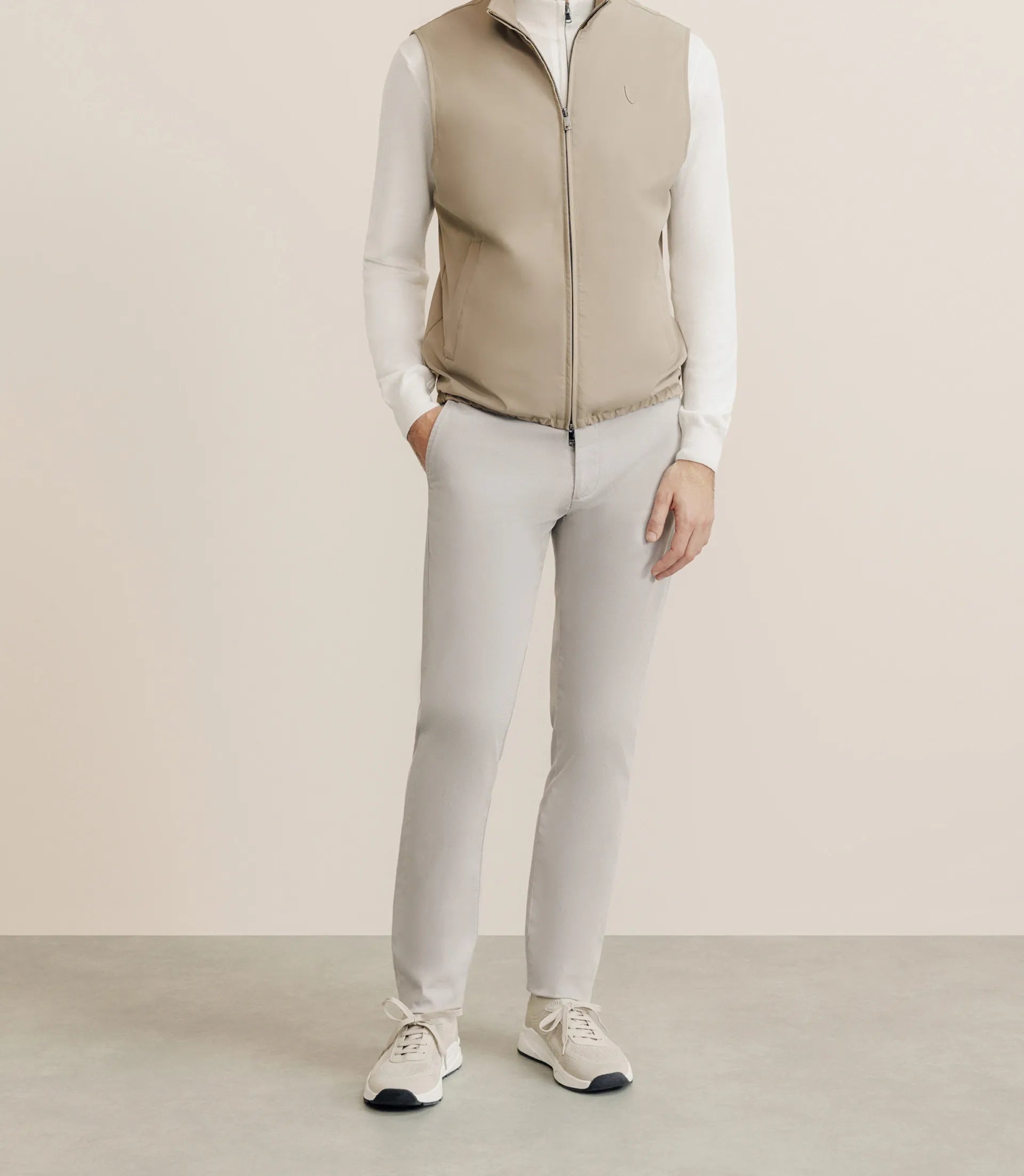 Blouson sans manche beige