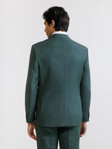 Two-button dark green wool-blend suit