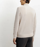 100% beige cashmere climbing collar