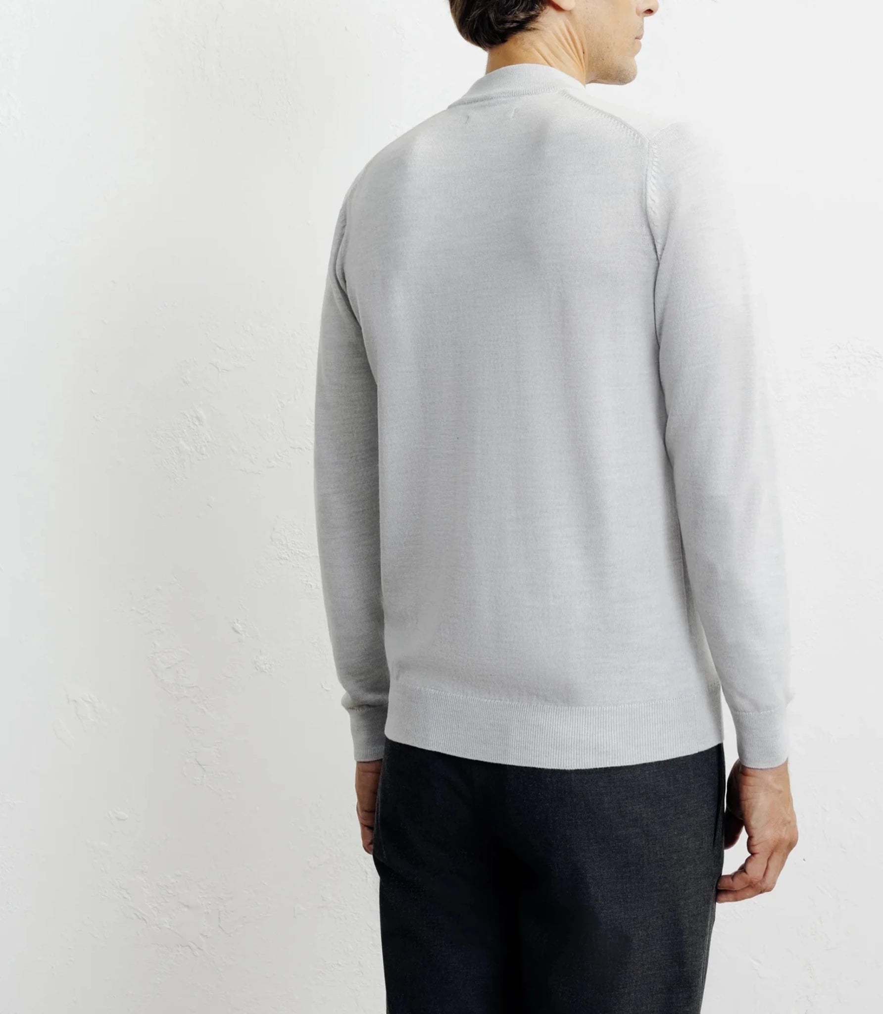 Pull col cheminée mérinos gris chiné - IZAC