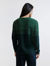 Pull col rond vert foncé
