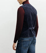 Navy corduroy city vest