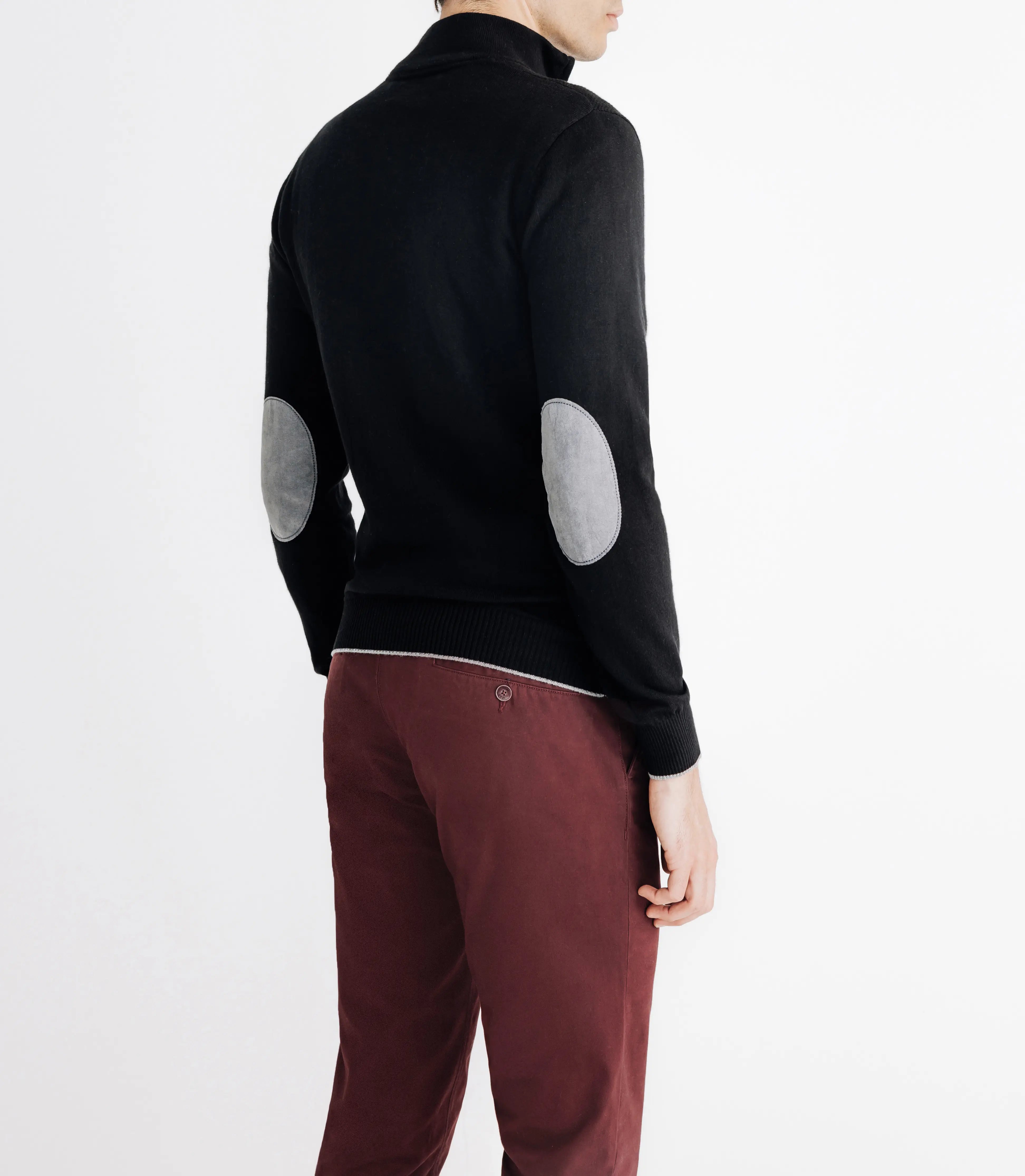 Pull coton/cachemire col zippé noir - IZAC