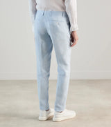 City trousers 100% linen sky blue