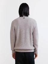 Beige wool collared cardigan