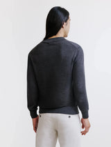 Pull col polo en laine mérinos réglisse