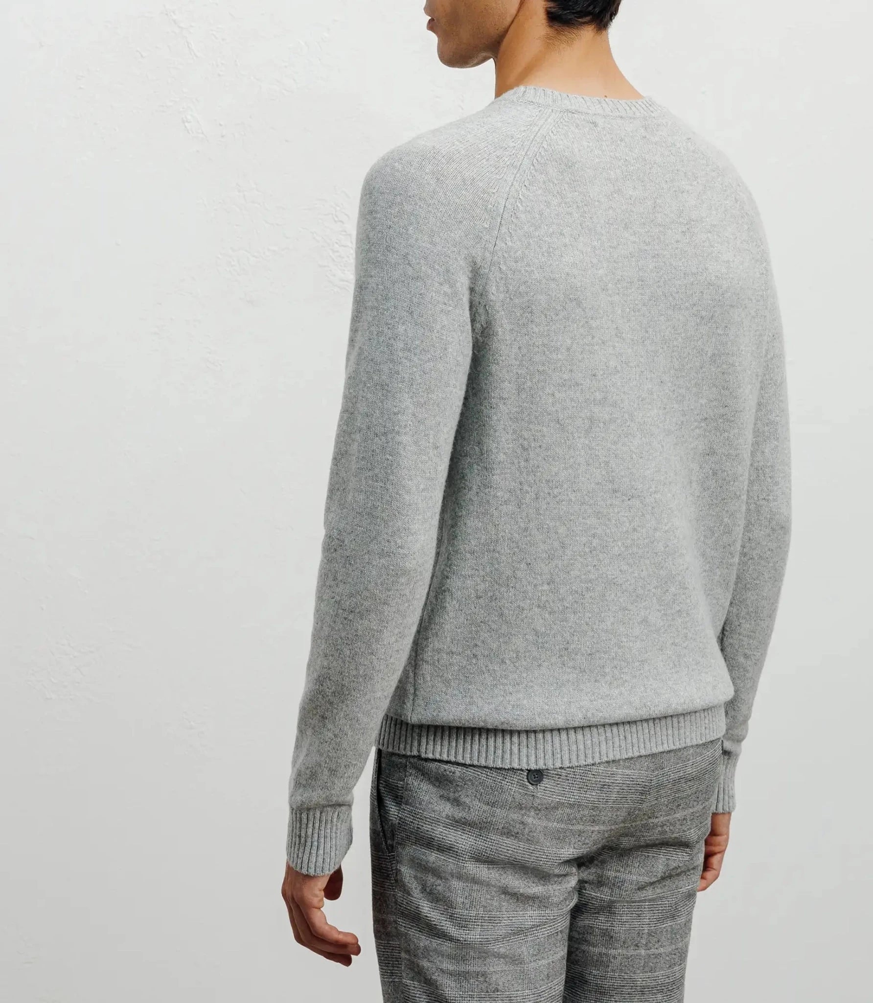 Chine grey wool sweater