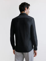 Black mesh slim-fit shirt