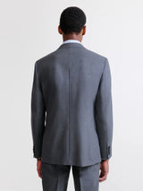 Two-button suit, 100% wool, medium grey