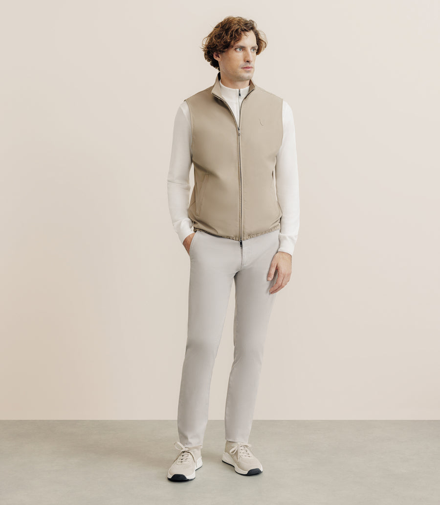 Blouson sans manche beige