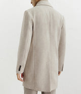 City coat with removable beige trim