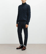 Navy turtleneck sweater
