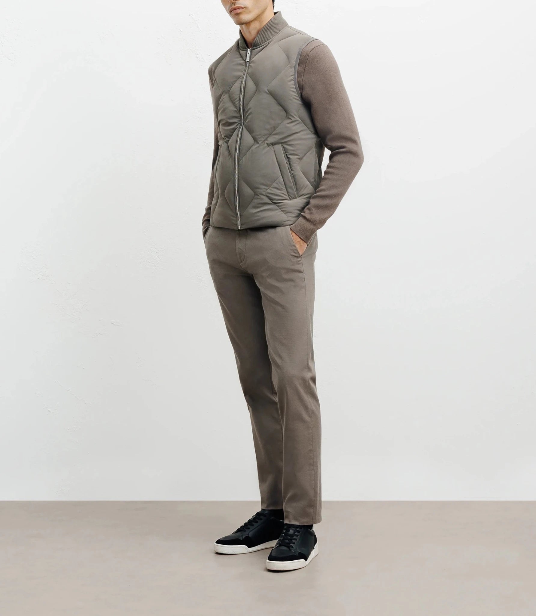 Doudoune sans manches taupe