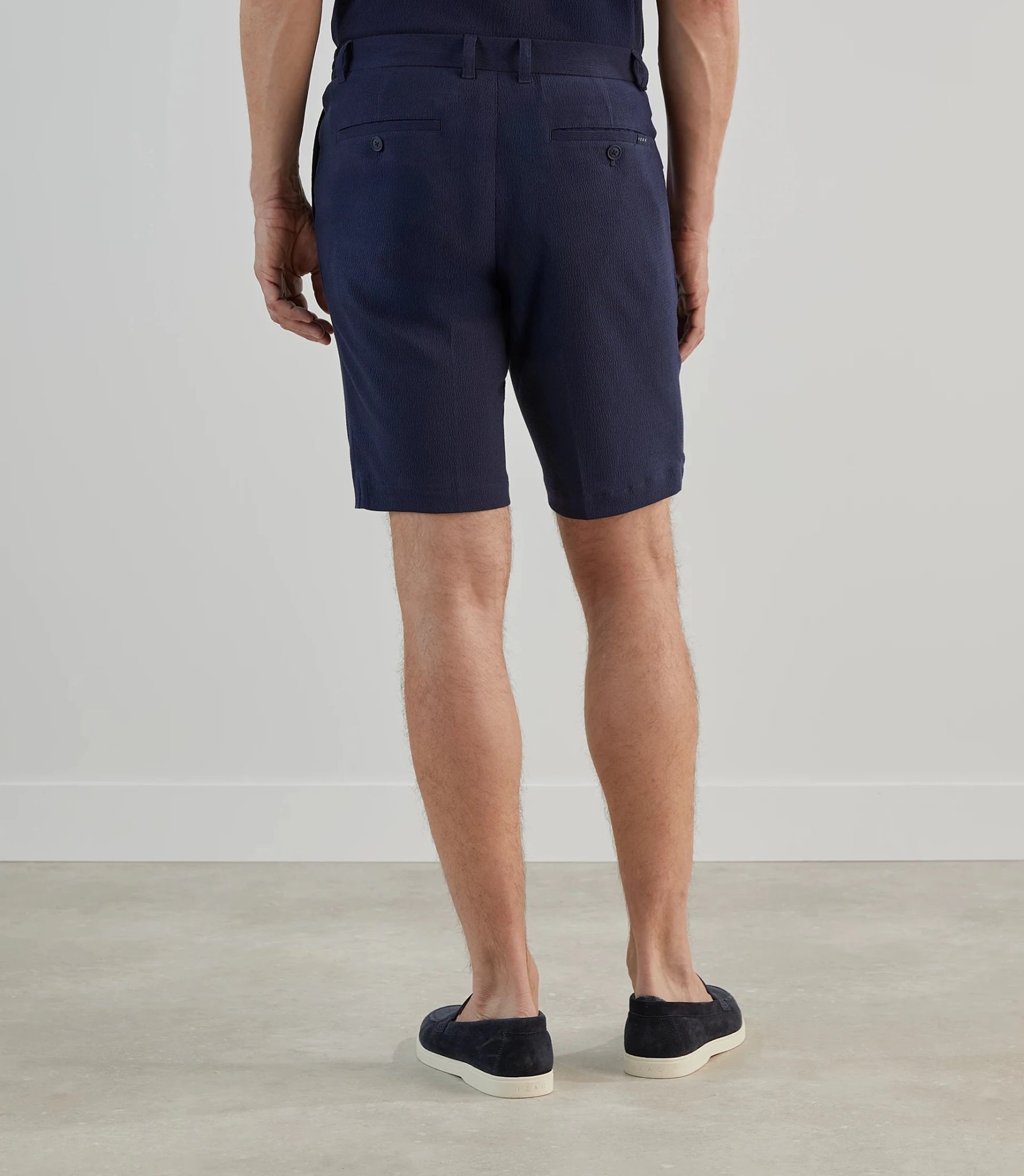 Bermuda à taille élastiquée marine - IZAC