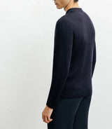Navy knit cardigan overshirt
