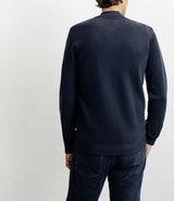 Zipped cardigan with navy teddy collar