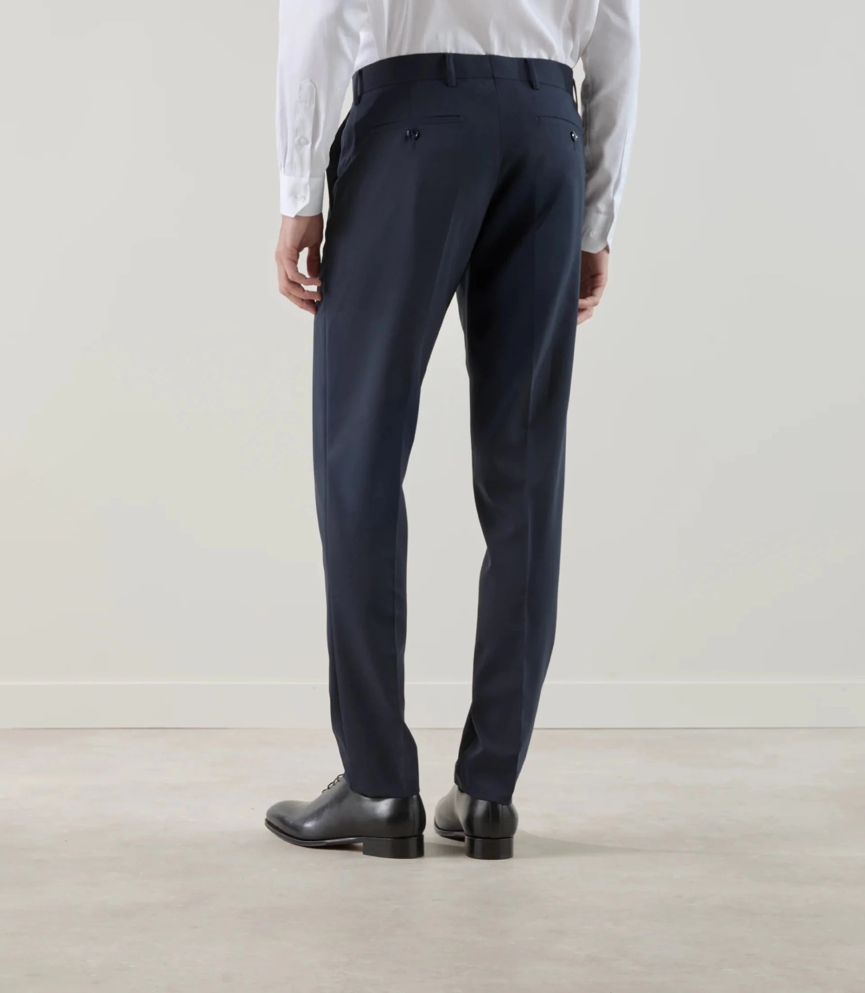 Pantalon ville 100% laine bleu marine - IZAC