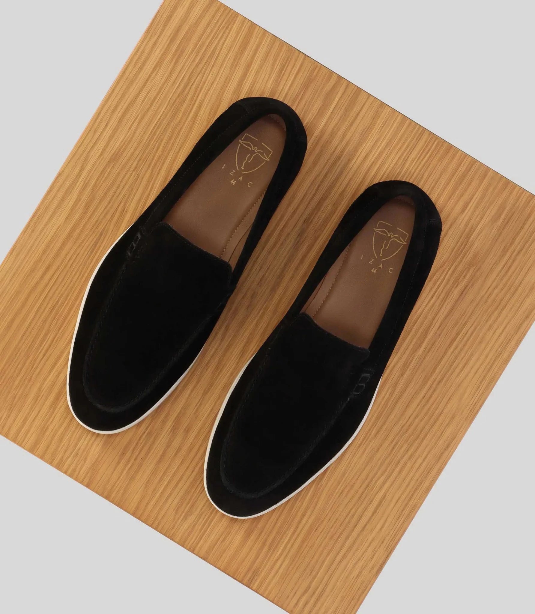 Mocassin casual en suède noir - IZAC