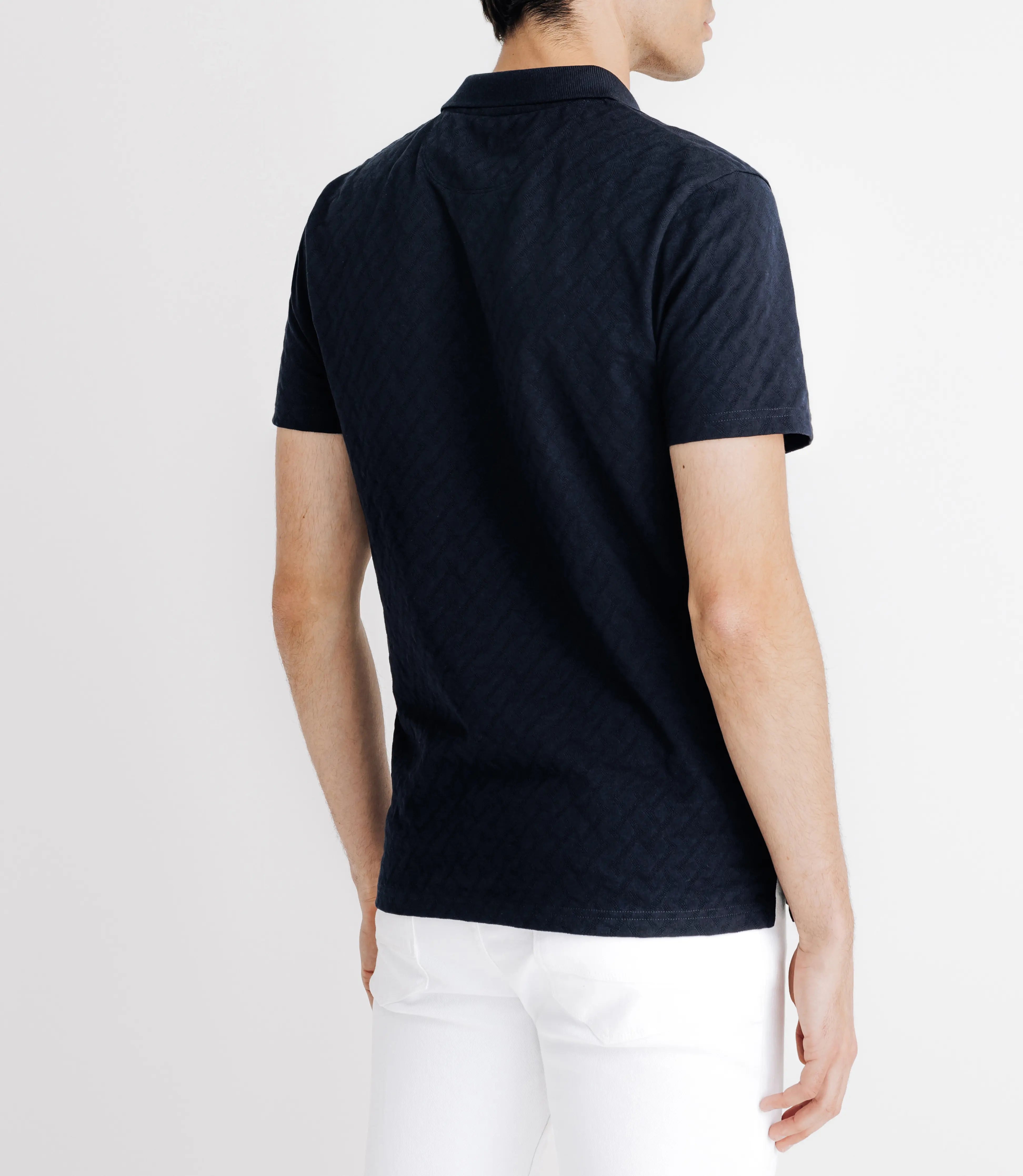 Polo en jacquard marine - IZAC