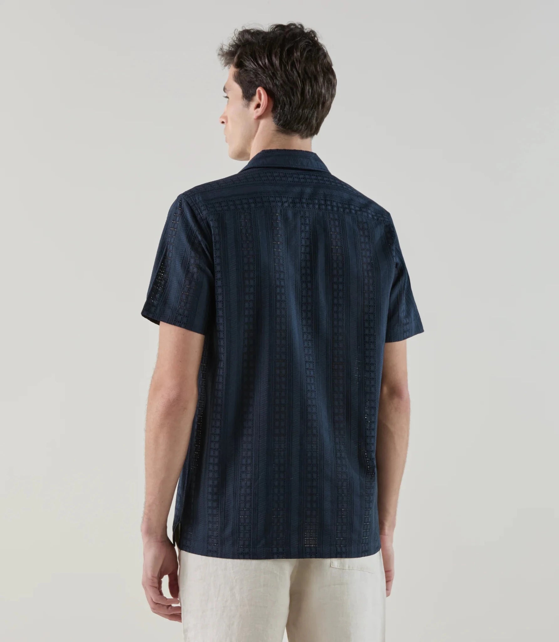 Chemise brodée marine - IZAC